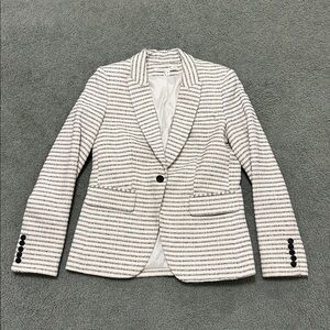 Veronica Beard Tweed Stripe Cutaway Dickey Blazer Jacket Size 10